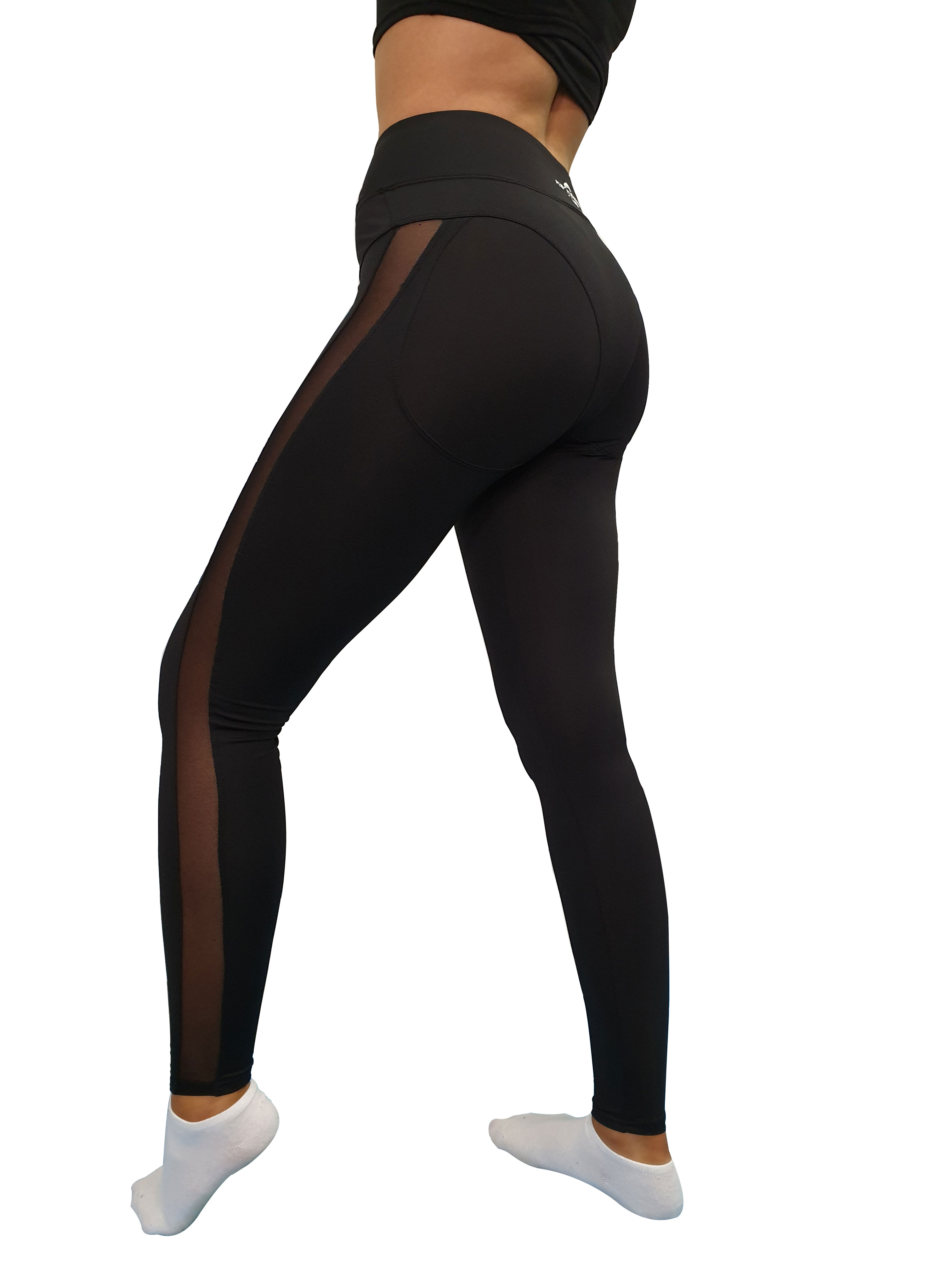 Sexy butt leggings with side mesh inserts
